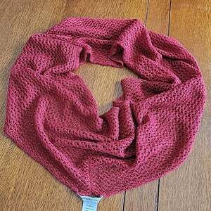 Infinity Scarf Coldwater Creek Open Knit Sweater Solid NEW Burgundy Red Wine